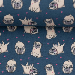 Baumwolle - Kim Mops blau